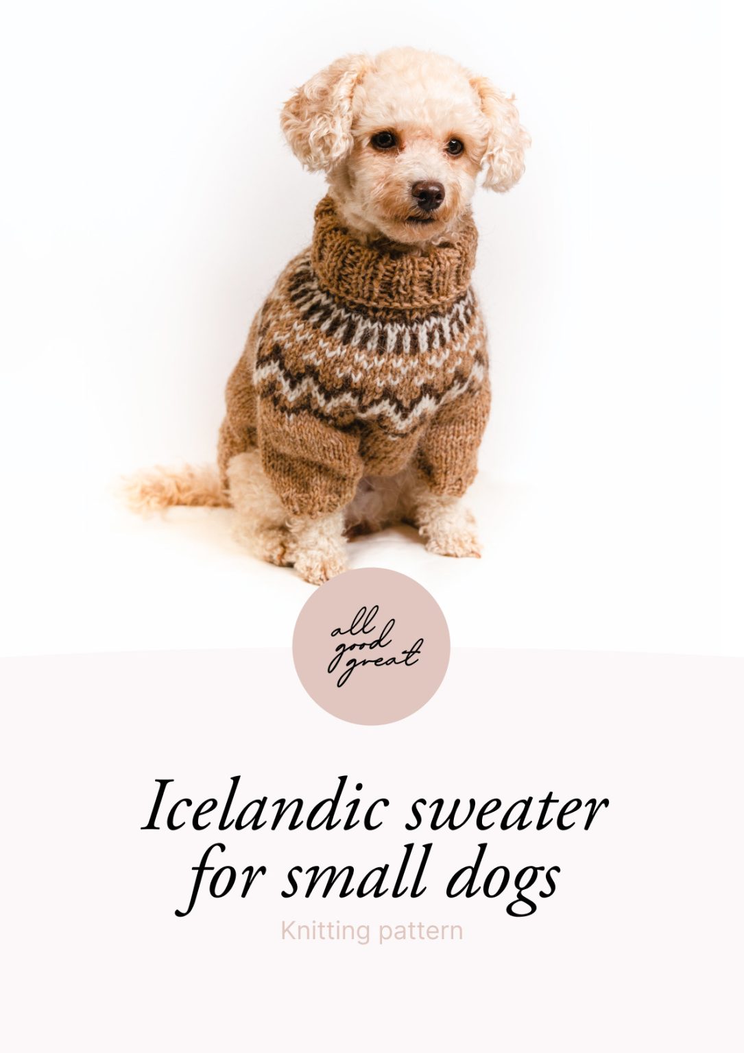 Knitting pattern Icelandic sweater for small dogs (downloadable PDF